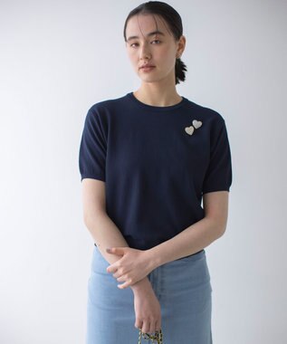 組曲 カノコニットＴシャツ ネイビー系