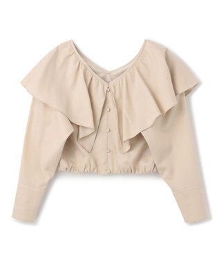 uncrave 【手洗い可】シャンブレー ラッフル ブラウス（uncrave WHITE） エクリュ