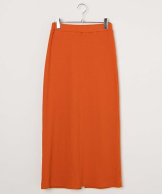 WEGO カラーリブイージーロングスカート オレンジ