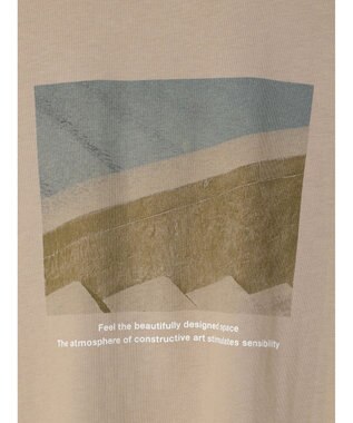 Green Parks バックフォトプリント半袖チュニック Light Beige