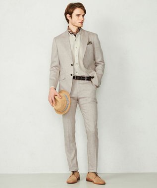 JOSEPH ABBOUD 【予約受注生産】リヨセルリネンシャンブレー パンツ ベージュ系