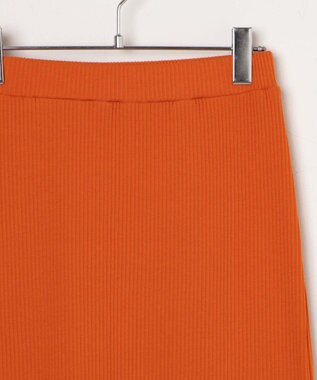 WEGO カラーリブイージーロングスカート オレンジ