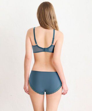 WACOAL ブラジャー 【リボンブラ 脇すっきり】 脇高設計 着やせシルエット 動いても谷間キープ Gカップまで対応 大きいサイズ レディース BXB443 /ワコール グレイッシュブルー