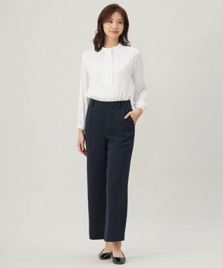 J.PRESS LADIES ジョーゼット モックネック カットソー ホワイト系