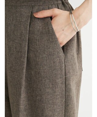Green Parks 麻調ストレートパンツ Brown