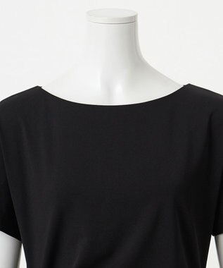 23区 L 【エステータ】トリアセストレッチクロス タック ブラウス ブラック系