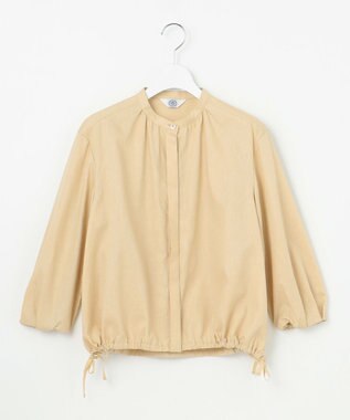 J.PRESS LADIES 【洗える・接触冷感・吸水速乾】麻SOLID バンドカラー シャツ ブラウス イエロー系