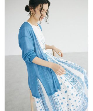 CRAFT STANDARD BOUTIQUE シアーニットトッパーカーディガン Blue