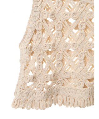 Green Parks かぎ針編みニットベスト Ivory