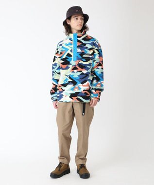 Columbia Columbia/ ヘルヴェティアII プリントハーフスナップフリース /コロンビア Compass Blue Reflections