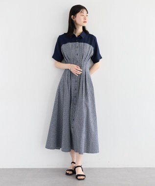 YECCA VECCA ハーフスリーブベアドッキングワンピース