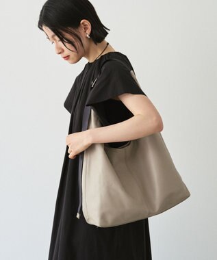 russet 《A4サイズ収納可能》レザーホーボーバッグ L(CE-1654) GrayBeige