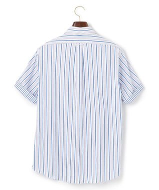 J.PRESS MEN オーガニックコットンダブルチューブマルチストライプシャツ ブルー系1