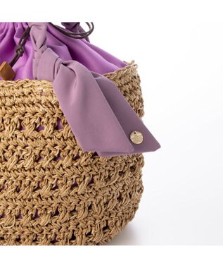 UNBILLION カシュカシュ cachecache / 下がりリボン柄編みトートバッグ ラベンダー