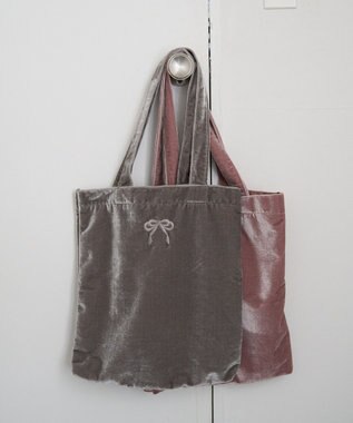 earth music&ecology 【WEB限定】ベロアトートバッグ Gray