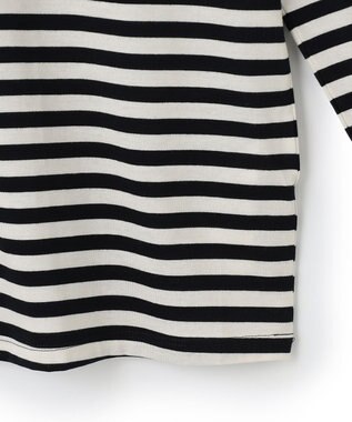 ICB 【洗える】CottonSingleJersey ハイネックプルオーバー ブラックボーダー系