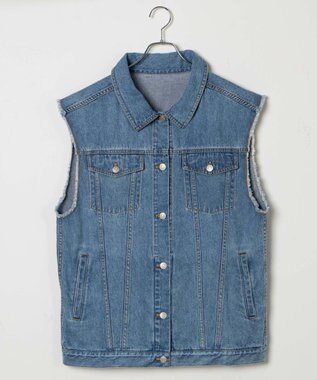WEGO オーバーサイズデニムベスト デニム中濃加工色