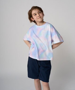 OP／FILA 【RUSTY】ニコちゃん×タイダイ柄半袖Tシャツ パープル