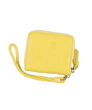 UNBILLION ペルケ perche / ドット型押しパームフィットストラップウォレット イエロー