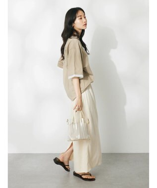 CRAFT STANDARD BOUTIQUE 【ＵＶカット】布帛切り替えプルオーバー Beige