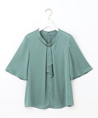 ANY SIS 【洗える】メタルパーツボウタイ ブラウス 【WEB・一部店舗限定】スモーキーグリーン