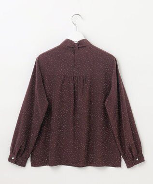 J.PRESS LADIES 【洗える】フェミニッシュパウダー dots ボウタイ ブラウス ワイン系5