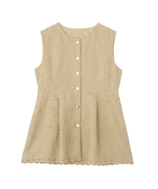 YECCA VECCA 刺繍ペプラムジレ Beige