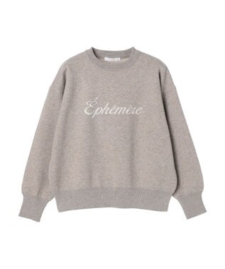 Green Parks もちやわ　ロゴニットプルオーバー Beige Mixture