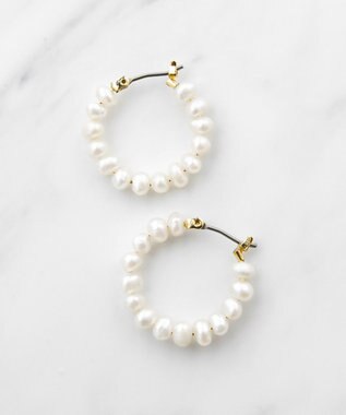 TOCCA PEARL HOOP PIERCED EARRINGS 淡水バロックパール ピアス ゴールド系