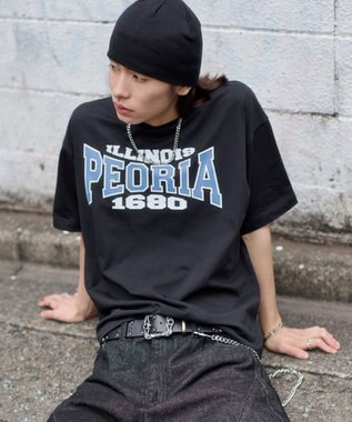 WEGO 【機能T】接触冷感アクセ付きグラフィックT ブラック
