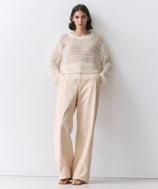 BEIGE， PREHNA / コットンツイル カービーシームワイドパンツ Peach