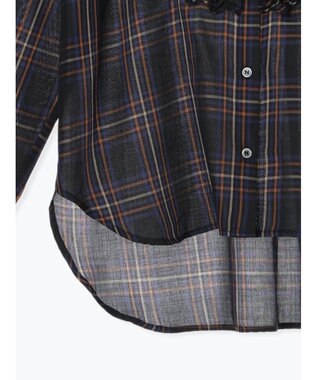 Te chichi チェックフリルブラウス ネイビー