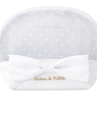 Maison de FLEUR ドットチュールラウンドポーチ Off White