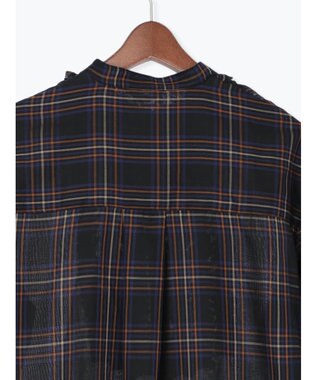 Te chichi チェックフリルブラウス ネイビー