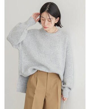 AMERICAN HOLIC サイドスリット袖ボリュームニットプルオーバー Light Gray Mixture
