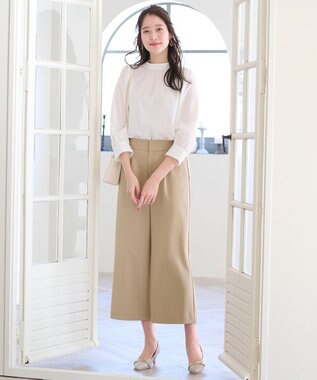 ANY SIS 【洗える】ベルトポイントワイド パンツ ベージュ