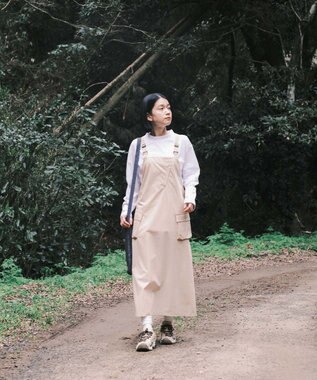 SHARE PARK LADIES 【撥水・UVカット・ストレッチ・軽量 】ナイロンジャンパースカート（S・Mサイズ） ベージュ系