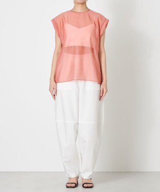 NAVE 【Nave・洗える/シアー素材】シアーリンクル ノースリーブブラウス ピンク系