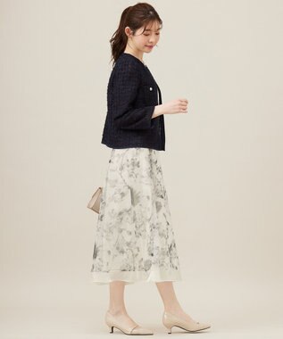 ANY SIS L リボンヤーンシアーツイード ジャケット ネイビー