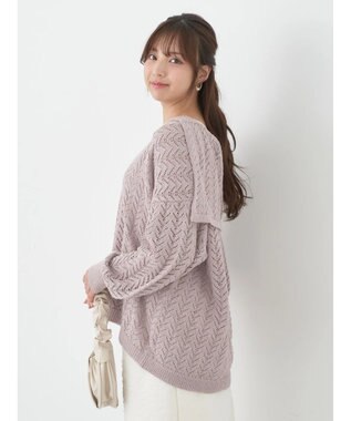 earth music&ecology ビッグカラーニットプルオーバー Lavender