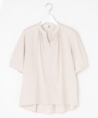 J.PRESS LADIES 【接触冷感】プレーティングジャージー ペプラム カットソー グレージュ系