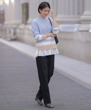 J.PRESS LADIES S 裏起毛ストレッチ デニム パンツ ブラック系