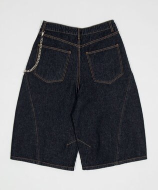 WEGO 【SMLサイズ展開】チェーン付きバルーンショーツ デニムインディゴ