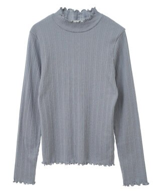 earth music&ecology ランダムチェーンリブハイネックプルオーバー Sax