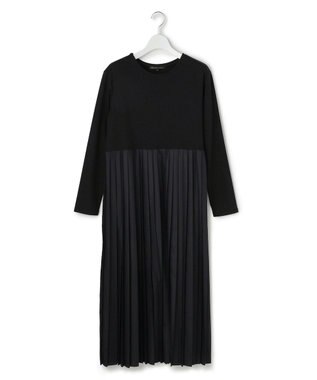23区 L ニットセットアップ プリーツコンビ ワンピース ブラック系