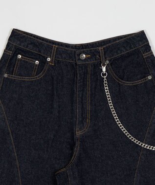 WEGO 【SMLサイズ展開】チェーン付きバルーンショーツ デニムインディゴ
