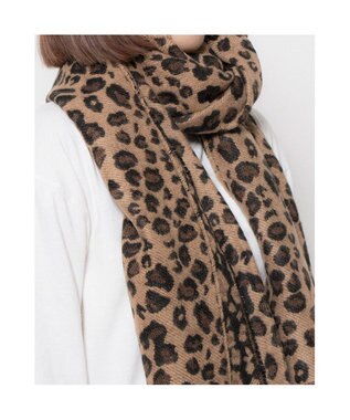 UNBILLION カシュネ cache nez / ヒョウ柄ジャカードストール ブラウン
