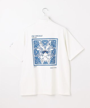 PW CIRCULUS 【吸水速乾 / UV遮蔽率99.5% UVカット / ストレッチ】【MEN】アニマルグラフィックモックT ゴルフ ホワイト系