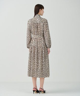 GRACE CONTINENTAL レオパードドレープドレス ベージュ