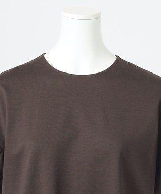 23区 【R(アール)】プレミアムコットンジャージー フリルスリーブ ワンピース ブラウン系